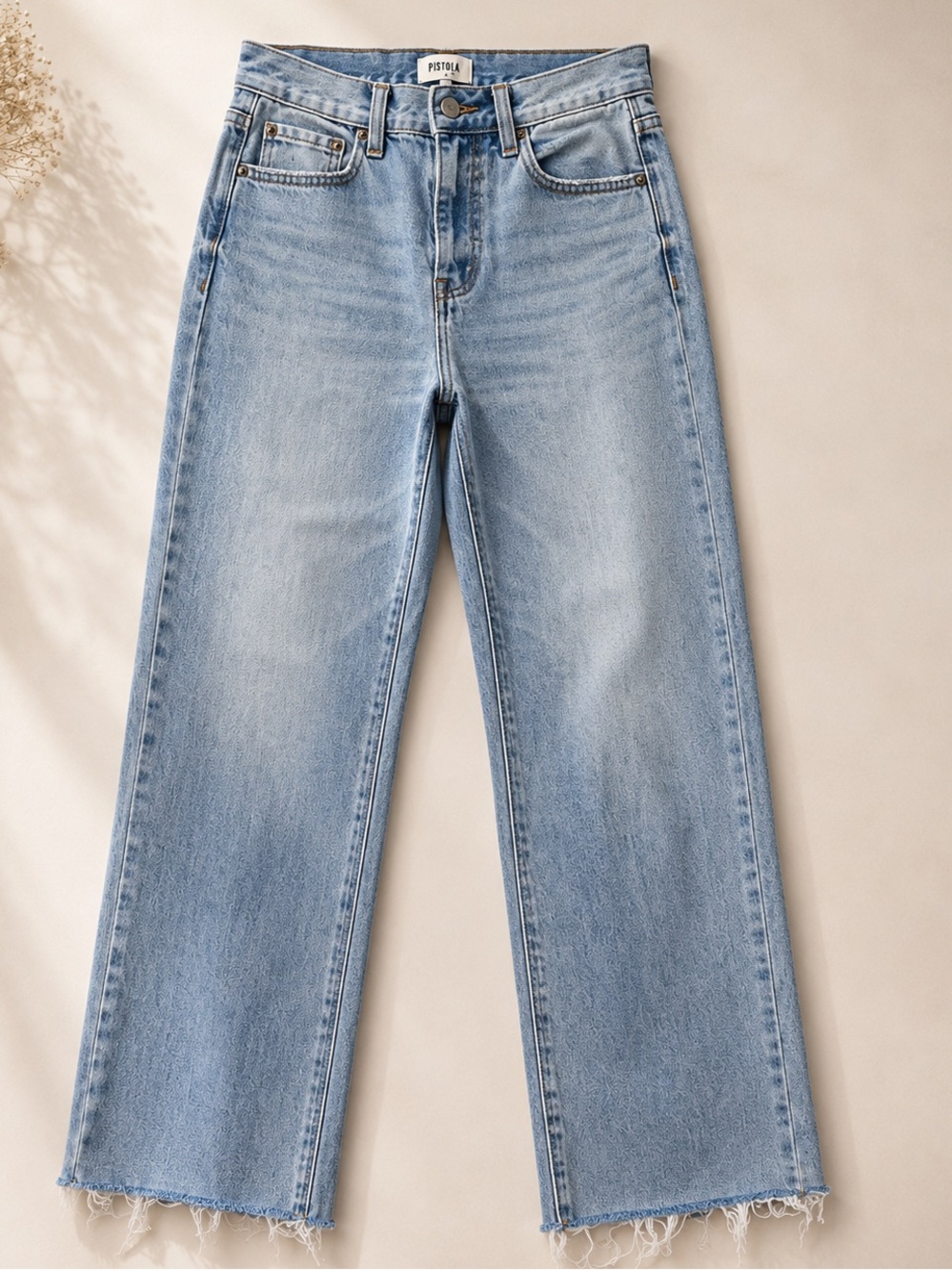 pistola Light Wash Wide Leg Jeans